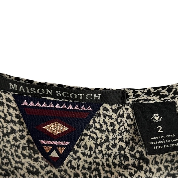 MAISON SCOTCH / SCOTCH & SODA mesh trim leopard print top - Picture 6 of 7